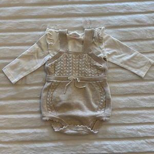 Cable knit romper set